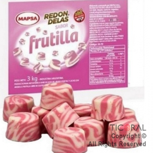 BOMBON REDONDELAS FRUTILLA CAJA X 3KG MAPSA